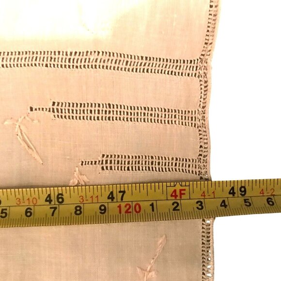 Vintage New Square Tablecloth 48" Tan Lace Cut-Out Cottagecore Traditional - Picture 4 of 4